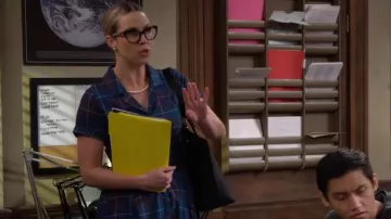 Collectif Cate­ri­na Mer­maid Check Swing Dress worn by Principal Peppers (Lisa Arch) as seen in Pretty Freekin Scary (S01E11)