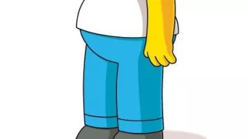 Blue Trousers worn by Homer Simpson (Dan Castellaneta) in The Simpsons TV show (Season 34 Episode 19)
