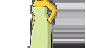 Strapless dress in green worn by Marge Simpson (Julie Kavner) in The Simpsons (Season 34 Episode 12)
