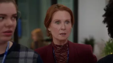 Peggy Li Opal Thread­er Ear­rings worn by Miranda Hobbes (Cynthia Nixon) as seen in And Just Like That… (S02E08)