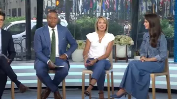 Mango Denim Long Skirt worn by Liv Perez as seen in Today on August 7, 2023