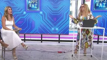 Smythe Abstract Print Hostess Dress worn by Carley Knobloch as seen in Today on August 8, 2023