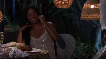 Joy Cioci Gigi Crystal Mini robe portée par Charity Lawson vue dans The Bachelorette (S20E07)