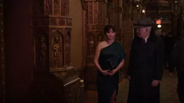 Michelle Mason Asymmetric Draped Midi Dress worn by Mabel Mora (Selena Gomez) as seen in Only Murders in the Building (S03E01)