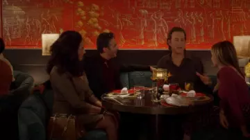 Fendi Brown Jer­sey Dress worn by Seema Patel (Sarita Choudhury) as seen in And Just Like That… (S02E09)