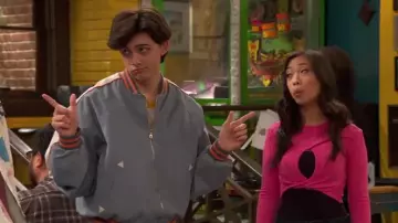 Urban Outfitters Orange and Blue Jacket worn by Neil (Felix Avitia) as seen in Raven's Home (S06E12)