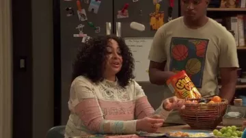 Eckhaus Latta Off-White Lapped Baby Turtleneck worn by Raven Baxter (Raven-Symoné) as seen in Raven's Home (S06E12)