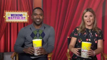 Ami Paris Argyle wool sweater worn by Justin Sylvester as seen in Today with Hoda & Jenna on  August 10, 2023