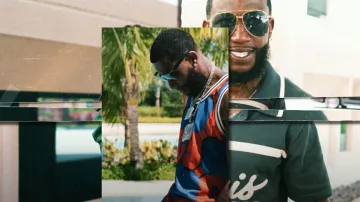 Gucci Blue & Orange GG Basketball Jersey usado por Gucci Mane en Now It's Real [Official Music Video]
