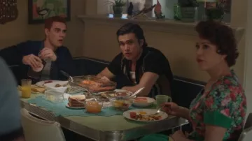 Madcap England Capitol 60s Mod Stripe Zip Polo worn by Reggie Mantle (Charles Melton) as seen in Riverdale (S07E18)