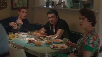 Madcap England Capitol 60s Mod Stripe Zip Polo worn by Reggie Mantle (Charles Melton) as seen in Riverdale (S07E18)