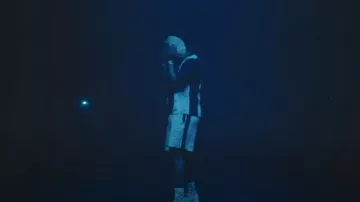 Rhude White & Black Bandana Knit Shorts usados por Rob49 en Mama Official Music Video con Skilla Baby & Tay B