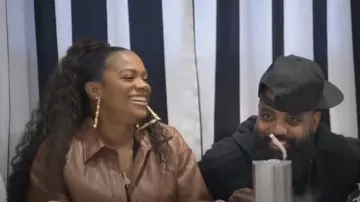 Babaton Women's Pelli Shirt Jacket in Constant Camel worn by Kandi Burruss as seen in The Real Housewives of Atlanta (S15E14)