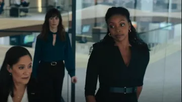Karen Millen Forever Belted Midi Dress worn by Kate Sacker (Condola Rashad) as seen in Billions (S07E01)
