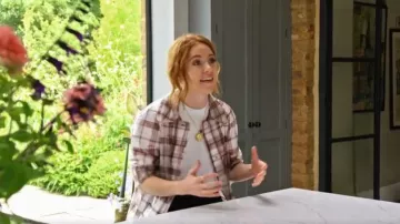 Maje Plaid Coat worn by Angela Scanlon as seen in Your Home Made Perfect (S04E06)