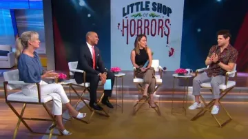 Good Man Brand On-point Print Short Sleeve Button-up Shirt worn by Jeremy Jordan as seen in Good Morning America on August 15, 2023