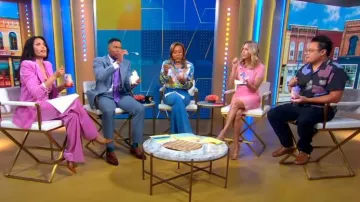 Chemise Obey Biscuits Camp portée par Dale Talde comme vu dans Good Morning America le 15 août 2023