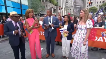 Black Halo Corrine Jumpsuit worn by Hoda Kotb as seen in Today on August 16, 2023