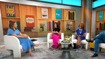 J. Crew Elsie Pumps in Stripe usado por Sarah Gelman como se ve en CBS Mornings el 15 de agosto de 2023