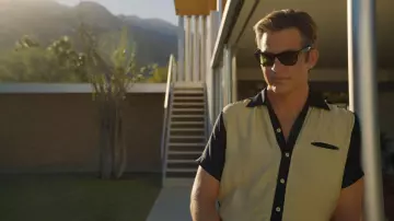 Black and white Button up Shirt worn by Frank (Chris Pine) in Don't Worry Darling movie