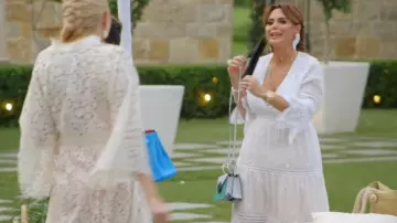 Mignonne Gavigan Mega Madeline Pearly Winged Earrings worn by D’Andra Simmons as seen in The Real Housewives of Dallas (S05E02)