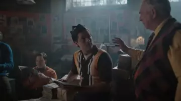 Beams Plus Brown Striped Po­lo worn by Jughead Jones (Cole Sprouse) as seen in Riverdale (S07E19)
