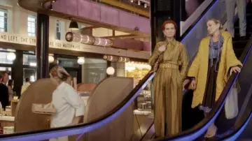 Yellow Scalloped Quilted Coat worn by Carrie Bradshaw (Sarah Jessica Parker) as seen in And Just Like That… (Season 2 Episode 10)