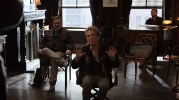 Todd Snyder Black Plaid Shirt Cardigan worn by Howard Morris (Michael Cyril Creighton) as seen in Only Murders in the Building (S03E04)