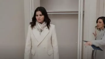 Sandro Derek Cot­ton & Wool Long Coat worn by Mabel Mora (Selena Gomez) as seen in Only Murders in the Building (S03E04)