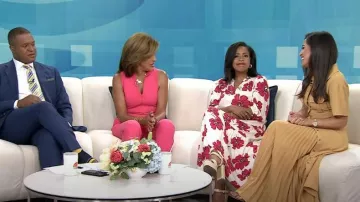 Black Halo Antoinette Jumpsuit worn by Hoda Kotb as seen in Today on August 21, 2023