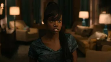 Lucky Brand Camo Burnout Tee worn by Kiesha Williams (Birgundi Baker) as seen in The Chi (S03E01)