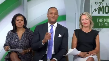 Veronica Beard Karlina Paisley Cotton Mini Dress worn by Sheinelle Jones as seen in Today on  August 22, 2023