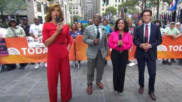 Zara Satin Effect Shirt worn by Sheinelle Jones as seen in Today on August 23, 2023