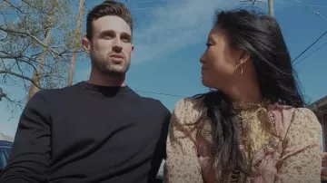 Zimmermann Juniper Cut Out Floating Dress In Multicolor worn by Kesun Lee as seen in Swiping America (S01E04)