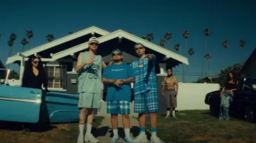 Givenchy Light Blue '1952' Basketball Jersey worn by Peso Pluma in BLESSD ❌ PESO PLUMA ❌ SOG | OJOS AZULES ( VIDEO OFICIAL )