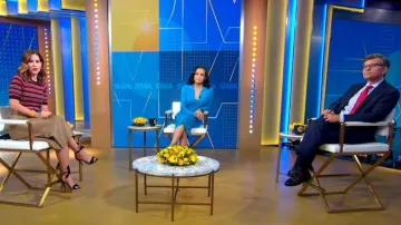 Reiss Elaina Combo Polo Dress por usado por Linsey Davis como se ve en Good Morning America el 21 de agosto de 2023