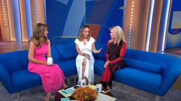 Loewe Printed Stretch-Mesh Maxi Dress worn by Jennifer Ashton as seen in Good Morning America  on August 22, 2023