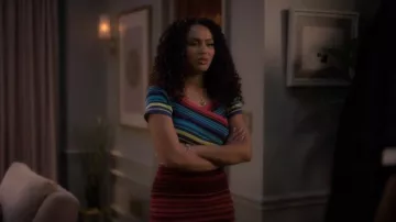 Le Superbe Oaxaca Cross Over Top porté par Kiela Hall (Daniella Perkins) vu dans grown-ish (S06E09)