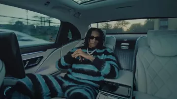 Marni Black & Turquoise Striped Mohair Sweater porté par Digga D dans Kindness For Weakness (Clip officiel)