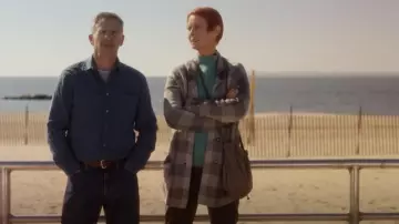 Splendid Meli Plaid Coat­i­gan worn by Miranda Hobbes (Cynthia Nixon) as seen in And Just Like That… (S02E11)