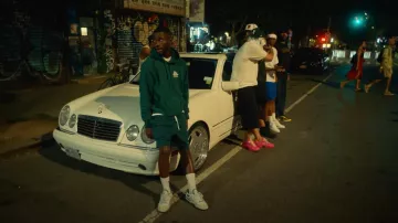 New Balance 550 x Aime Leon Dore White Green sneakers worn by Dave in Meridian music video by Tiakola x Dave
