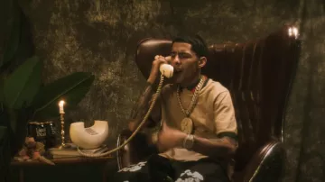 Gucci Beige & Web Collar Polo worn by J.I. in Thinking Hurts (Official Music Video)