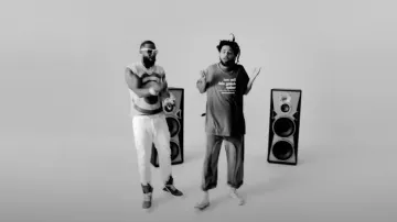 Converse White Canvas High Top Chuck 70 Sneakers worn by J. Cole in There I Go by Gucci Mane feat. J. Cole & Mike WiLL Made-It [Official Music Video]