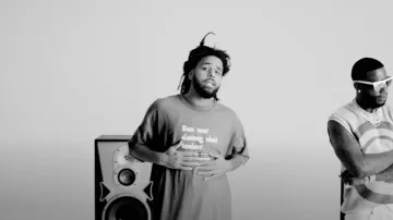Vetements Red Not Doing Shit Today T-Shirt worn by J. Cole in There I Go by Gucci Mane feat. J. Cole & Mike WiLL Made-It [Official Music Video]