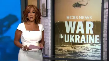 Roland Mouret Jeddler Dress worn by Gayle King as seen in CBS Mornings on August 25, 2023