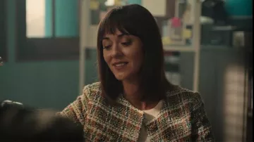 Mango Tweed Jacket With Jewel Buttons Green worn by Olivia (Susannah Fielding) as seen in Who Is Erin Carter? (S01E05)