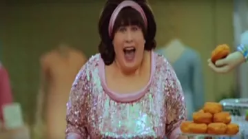 Wardrobe from Hairspray: John Travolta is wearing Pink Sequin Dress to portray Edna Turnblad in the movie