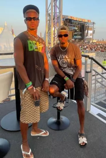 Gucci Beige GG Linen Shorts usados por Ansu Fati en su cuenta de Instagram @ansufati