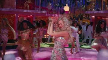 Silver and gold jumpsuit worn by Barbie (Margot Robbie) as seen in Barbie movie outfits