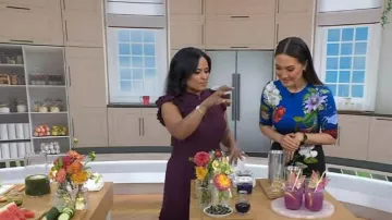 Alice + Olivia Delora Dress in Lunch Date worn by Candice Kumai as seen in Today on  August 28, 2023